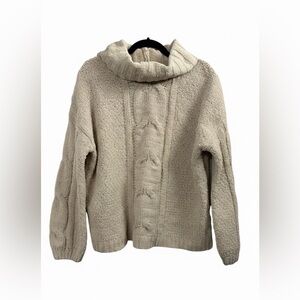 Seven7 Sandshell Chenille Cable Knit Turtleneck Sweater
